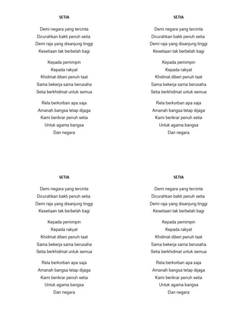 Lirik Lagu Setia Patriotik Pdf