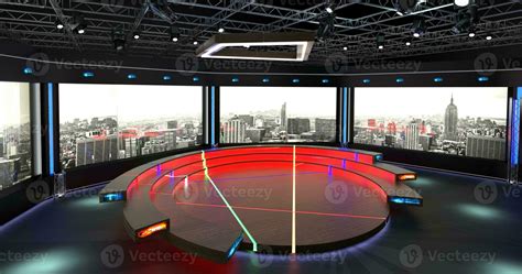 Virtual Tv Studio Set Green Screen Background D Rendering