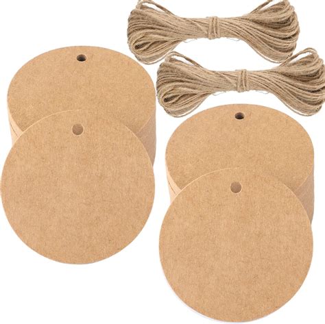 G2PLUS 100PCS Étiquettes en Papier Kraft Étiquette Cadeaux Étiquette