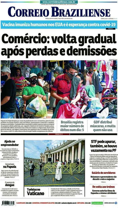 Confira A Capa Do Jornal Correio Braziliense Do Dia