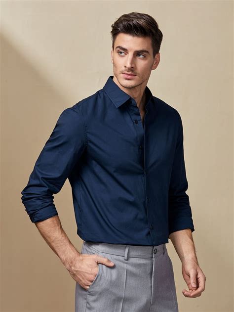 Blue Shirt Outfit Men Blue Shirt Grey Pants Grey Pants Men Dark Blue