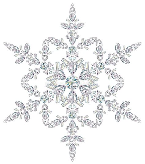 Snowflake Made From Diamonds Stock Vector Illustration Of Scrapbook