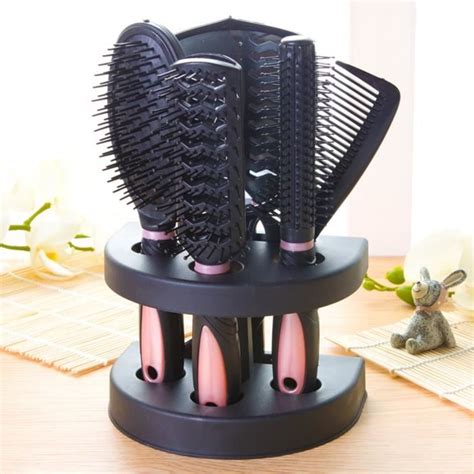 Lot De Peignes Cheveux Avec Miroir Et Support De Brosse Cheveux