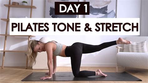 25min Full Body Toning Pilates And Stretch Day 1 7 Day Pilates X Flexibility Challenge Youtube