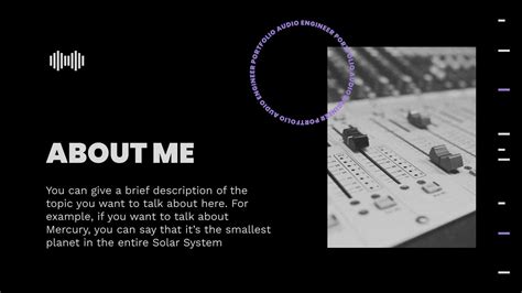 Audio Engineer Portfolio | Google Slides & PowerPoint