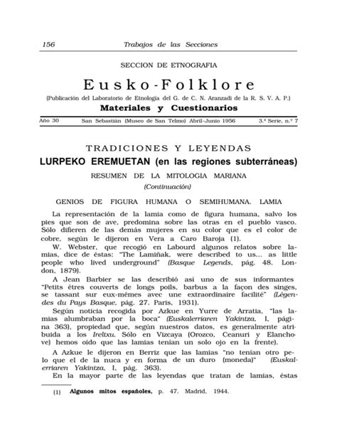 Eusko Folklore Materiales Y Cuestionarios