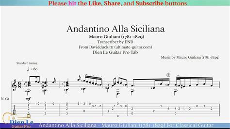 Andantino Alla Siciliana Mauro Giuliani 1781 1829 For Classical