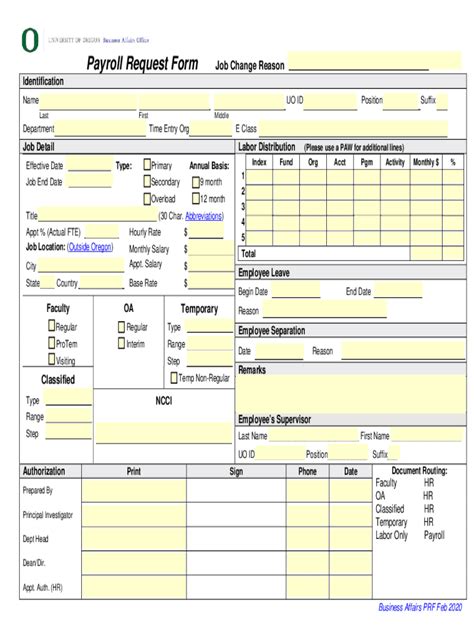 Fillable Online Pages Uoregon Fillable Online Pages Uoregon Payroll