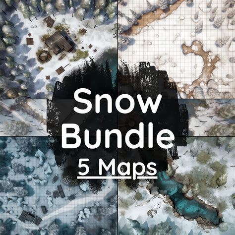 Dnd Winter Snow Battle Map Bundle 5 Dandd Digital Battlemaps Dungeons