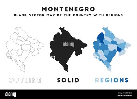 Montenegro Map Borders Of Montenegro For Your Infographic Vector