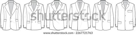 Womens Blazer Jacket Flat Sketch Vector Stock Vector Royalty Free