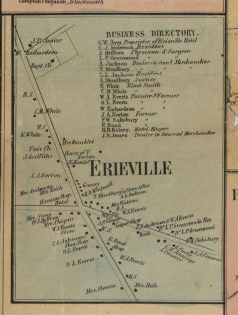 Erieville New York 1859 Old Town Map Custom Print Madison Co Old Maps