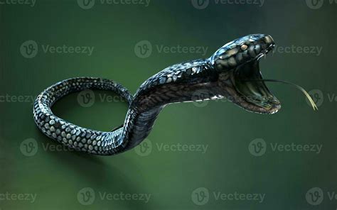 3d Illustration Blue Color Of King Cobra The Worlds Longest Venomous