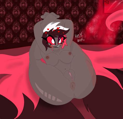 Rule 34 Anus Ass Biting Lip Dark Skin Demon Girl Female Female Only Hazbin Hotel Heart Looking