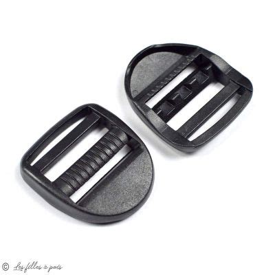 Boucles de réglage en plastique pour sangle Noir 32mm Lot de 2