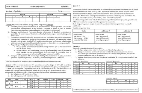 Parcial C Tt Utn Parcial Sistemas Operativos