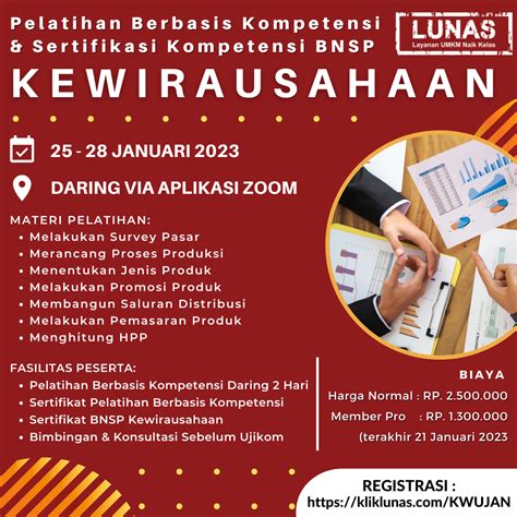 Pelatihan Sertifikasi Bnsp Kewirausahaan Batch Event Lunas