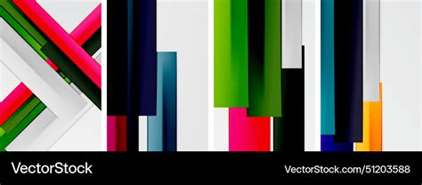 A Collage Of Four Different Colored Lines Vector Image