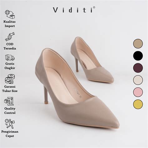 Jual Viditi Luna Leather High Heels Cm Shoes Sepatu Import Wanita