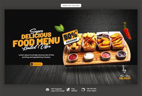 Food Menu And Restaurant Web Banner Template Best Psd Templates For