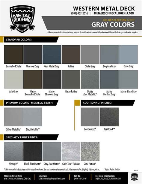 Download Metal Roofing Color Charts For Roof And Wall Panels