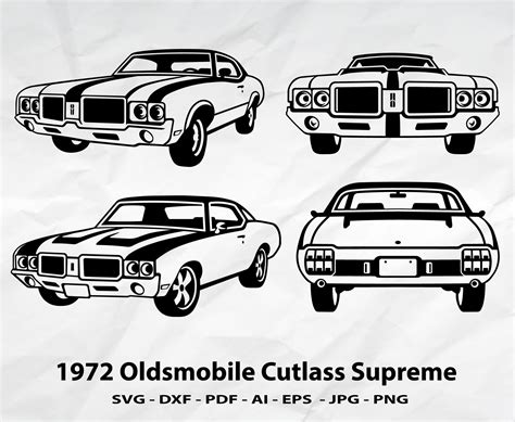 1972 Oldsmobile Cutlass Supreme Svg Cutlass Svg Car Svg Etsy