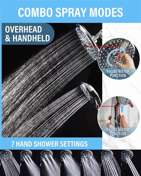 Veken 10 High Pressure 77 Mode Shower Head With Handheld Spray Combo