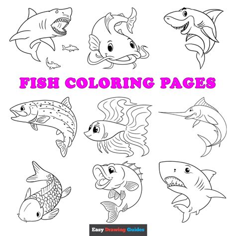 printable fish coloring pages  kids