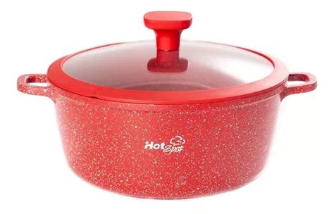 Olla De Aluminio Fundido Hot Spot Cm Cocina Antiadherente Color Rojo Env O Gratis