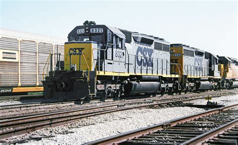 CSX SD40 2 Locomotive 8321 Is Seen In The Lead Of Four Other