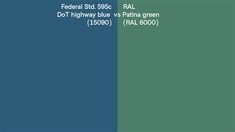 Federal Std 595c DoT Highway Blue 15090 Vs RAL Patina Green RAL