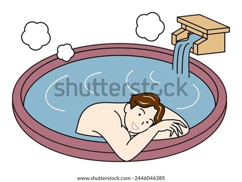 Cute Naked Man Taking Pleasant Bath Stock Vector Royalty Free 2446046385 Shutterstock