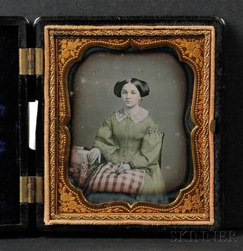 Sixth Plate Daguerreotype Portrait Of A Seated Young Woman