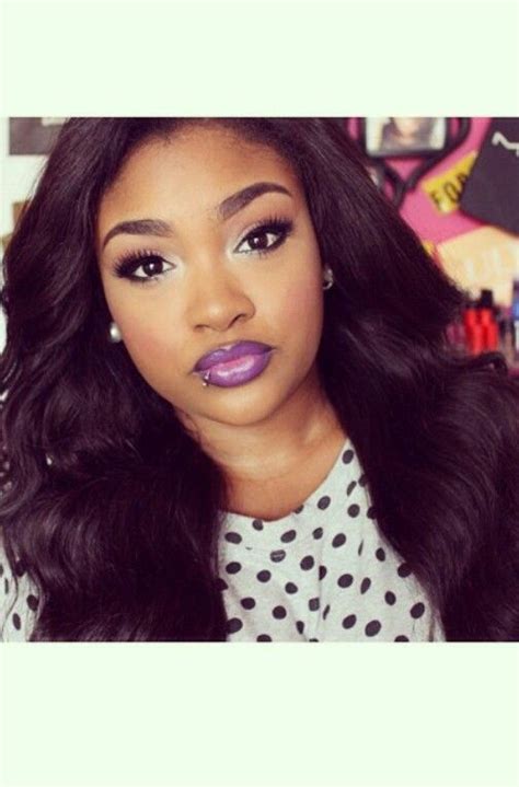 Purple Lips Make Up Of Black Woman Shades Of Purple Dark Purple Light Purple Purple Lipstick