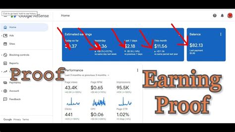 Google Adsense Earning Proof YouTube