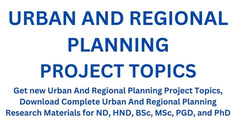 Urban And Regional Planning Project Topics Youtube