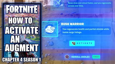 How To Activate An Augment In Fortnite Chapter 4 Season 1 On Console