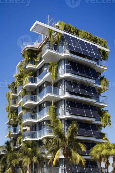 Solar panel-adorned skyscraper integrates green terraces for an eco
