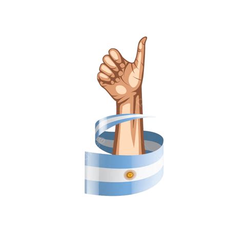 Argentina Flags Vector Png Images Argentina Flag And Hand On White Background Illustration