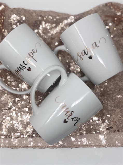 Rose Gold Bridesmaid Coffee Mugs Personalized Bridesmaid Ts