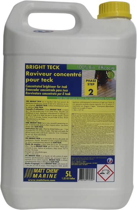 Bright Teck Concentrated Brightener For Teak 5L Matt Chem