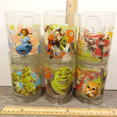 MCDONALDS DREAMWORKS 2007 Shrek The Third Glass Collector S Cup Glasses