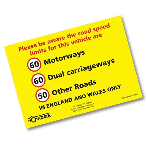A4 Speed Limit Sticker