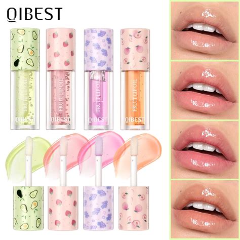 QIBEST Mirror Lip Oil 4 Size Fruit Flavor Moisturizing Moistening Anti