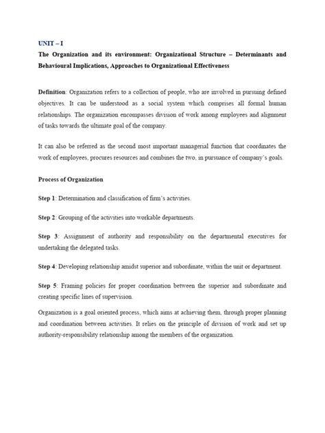 Unit 1 Organization And Its Enviornment Pdf Goal Business