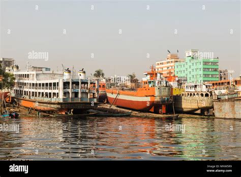 Dhaka Bangladesh February 24 2017 Shipyard In Dhaka Bangladesh Where Ships Are Newly Built