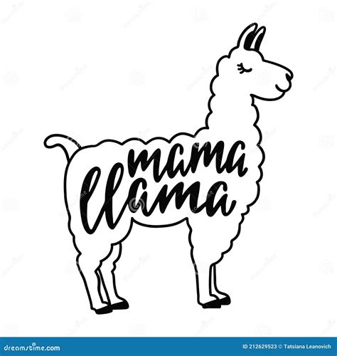 Llama Funny Happy Face Cartoon Isolated On White Vector Illustration