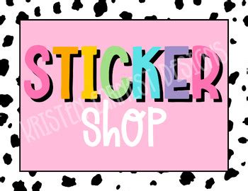sticker shop sign  kristen earnest designs tpt