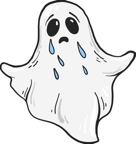 Sad ghost, illustration, vector on white background. 13762342 Vector ...