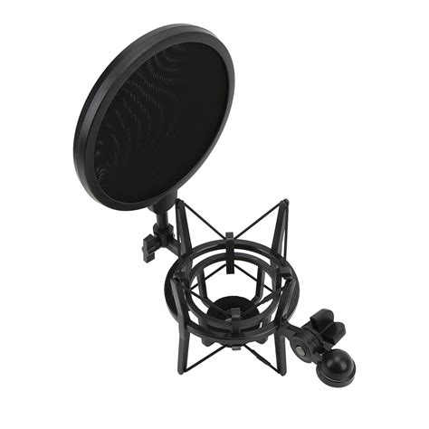 Microphone Shock Mount Mic Holder with Filter Anti Vibration Microphone ...